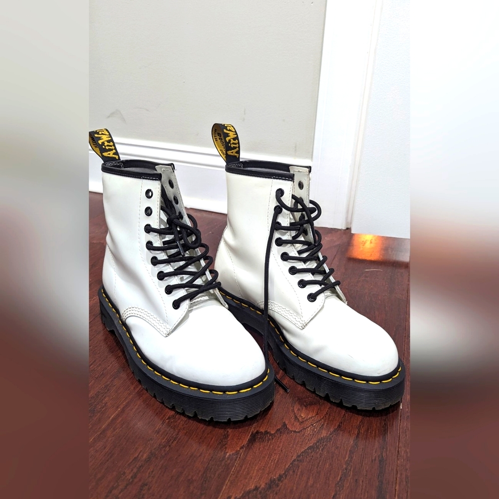 Dr.Marten 1460 White Smooth Leather Platform Boot (no box)
